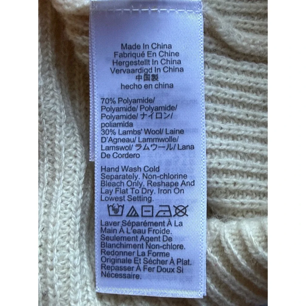 J.Crew | Fair Isle Mockneck Pullover Sweater Small Cream BM179 Lambswool
